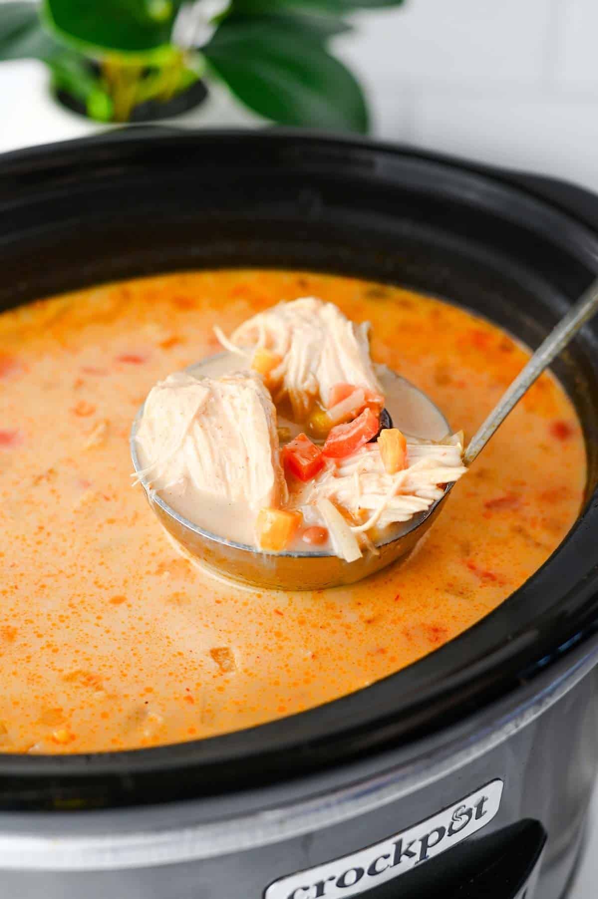 Warm up with this easy Crock Pot Chicken Tortilla Soup, a creamy and comforting dinner loaded with shredded chicken, black beans, pinto beans, corn, peppers, and bold Tex-Mex flavor. This Slow Cooker Chicken Tortilla Soup is the perfect dump-and-go meal for busy weeknights, meal prep, or cozy family dinners. Made with enchilada sauce, taco seasoning, and a splash of half and half, every spoonful is rich, hearty, and satisfying. Top it with crispy tortilla strips, shredded cheese, sour cream, avocado, or jalapeños for the ultimate bowl. If you're looking for easy crock pot soup recipes, slow cooker chicken recipes, or comforting fall and winter dinner ideas, this Chicken Tortilla Soup recipe is guaranteed to become a family favorite you'll make again and again.