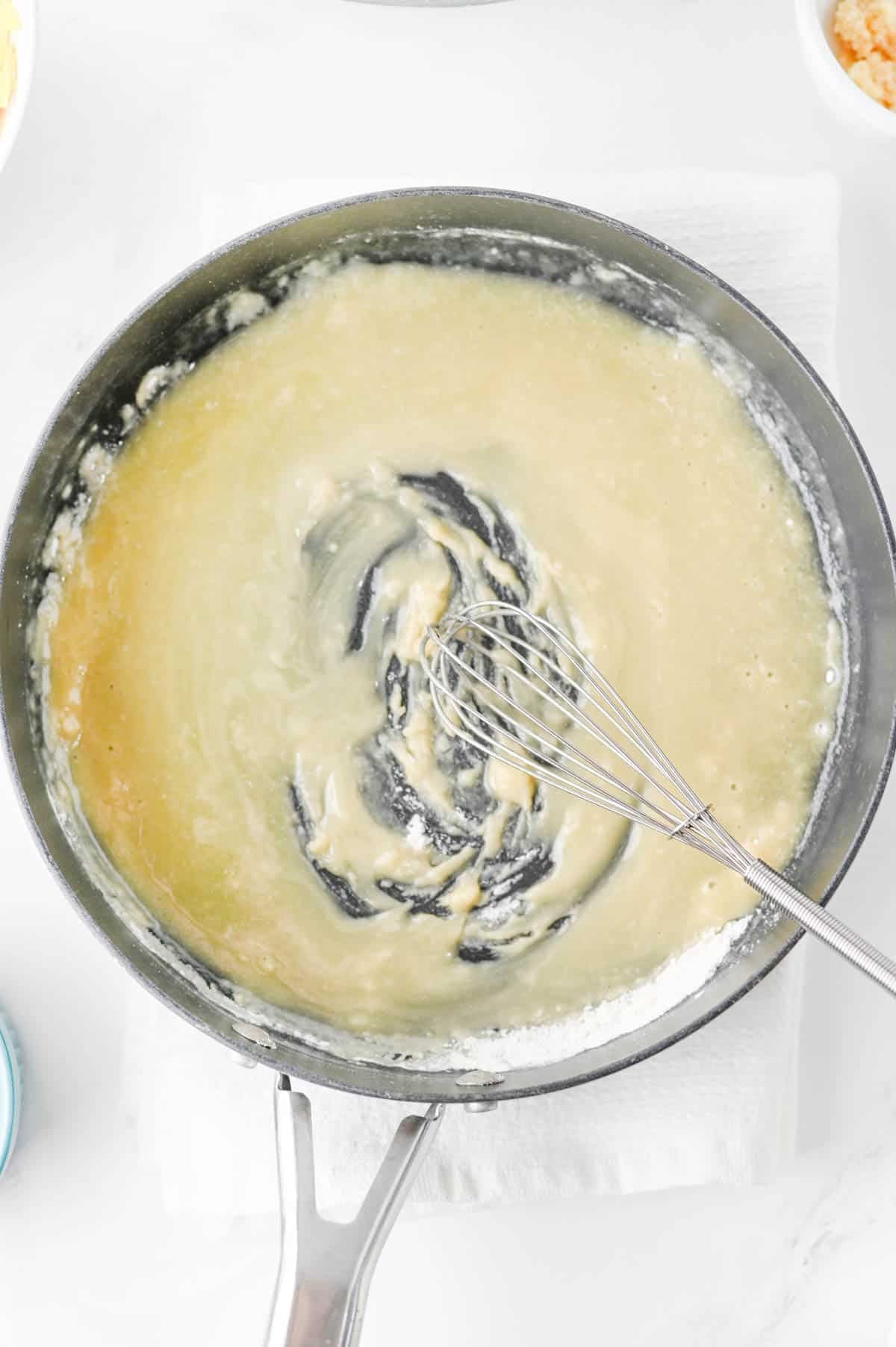 cooking flour and butter together in a pot