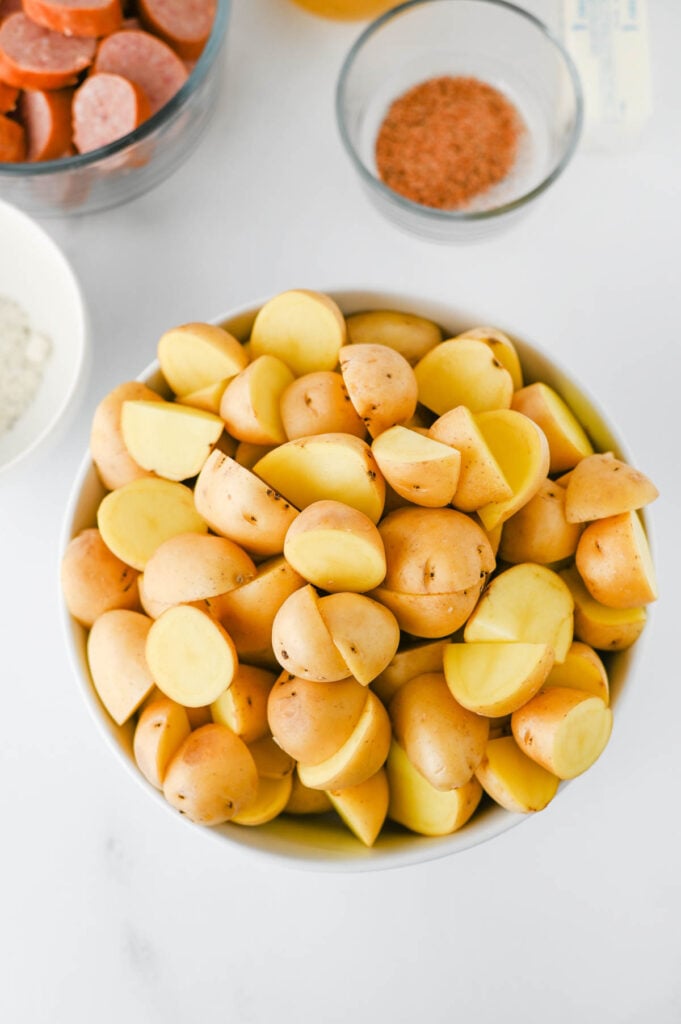 chopped potatoes in a bowl