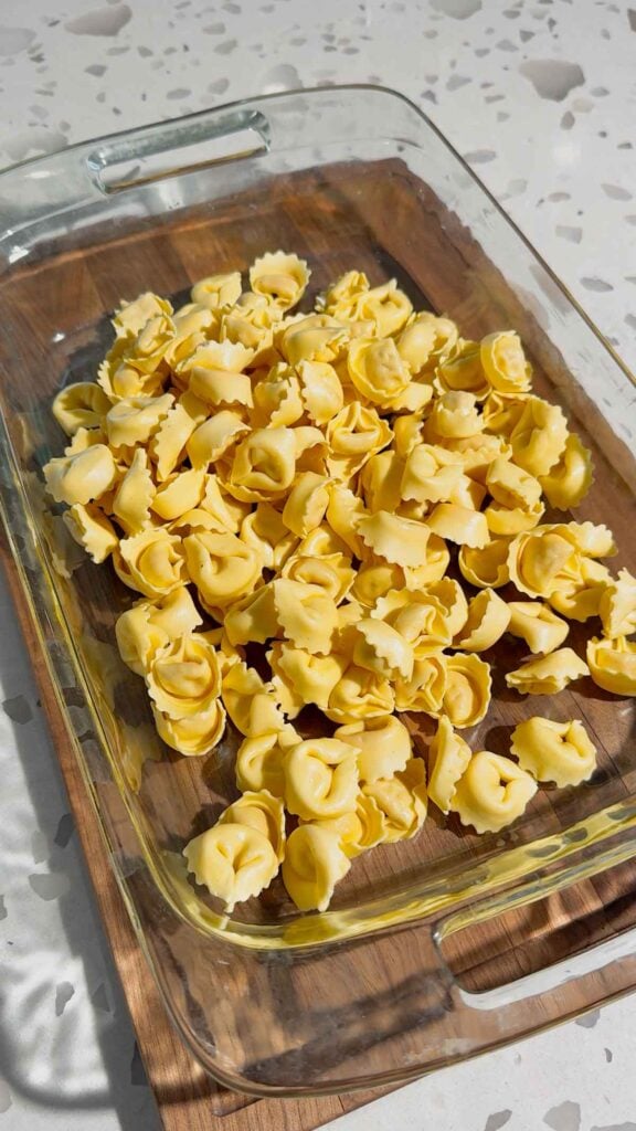 tortellini in a baking dish