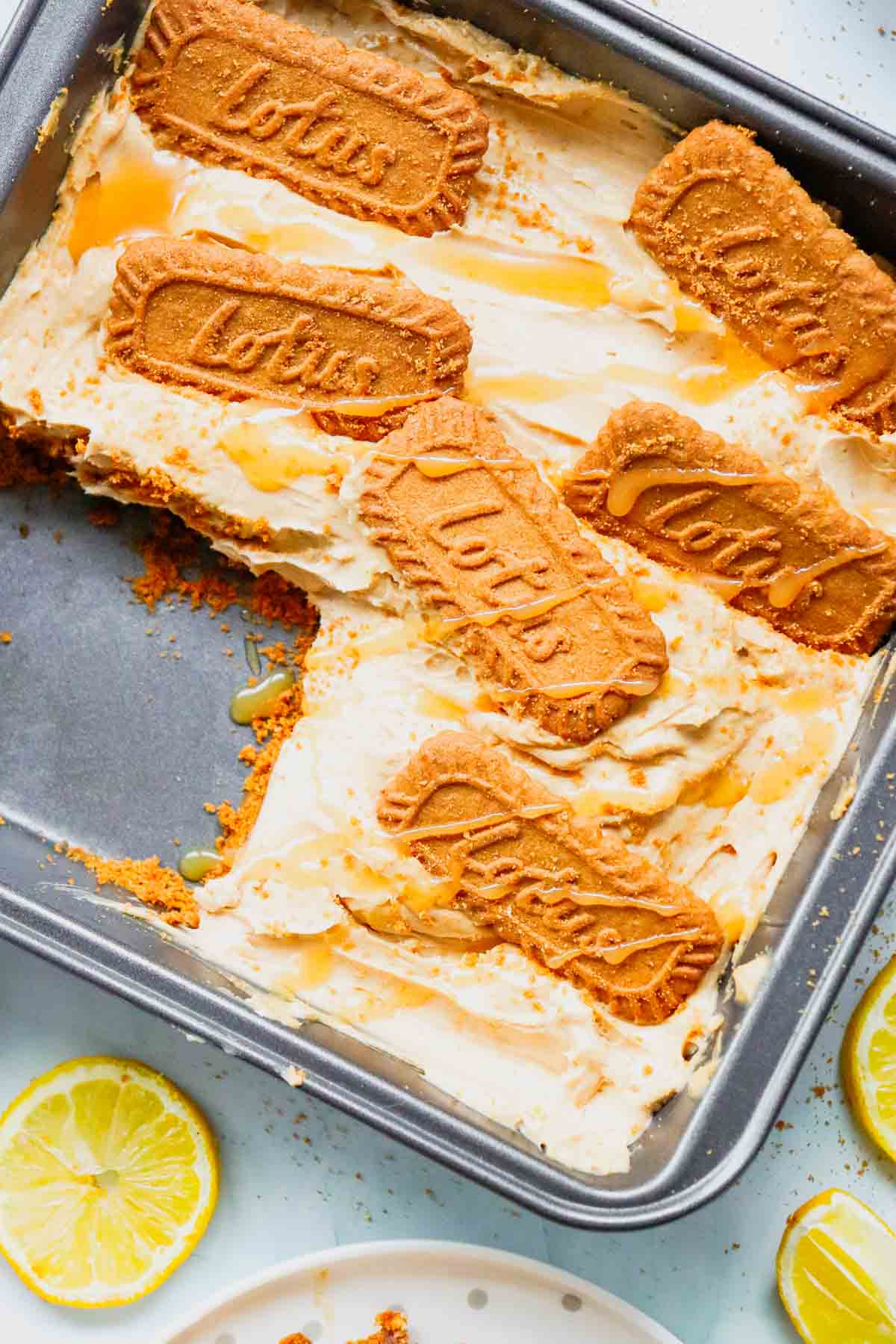 This No-Bake Biscoff Cheesecake is the ultimate easy dessert for cookie butter lovers. Made with a buttery Biscoff Cookie Crust, creamy cheesecake filling, and rich Lotus Biscoff Spread, this No Bake Cheesecake Recipe delivers incredible flavor without turning on the oven. Perfect for anyone searching for Biscoff Cheesecake, Lotus Biscoff Cheesecake, No Bake Desserts, Cookie Butter Cheesecake, Easy Cheesecake Recipes, Cheesecake Bars, Biscoff Dessert Recipes, and No Bake Cheesecake Bars. This simple dessert is ideal for holidays, potlucks, family gatherings, and make-ahead entertaining. With its smooth, creamy texture and irresistible cookie butter flavor, this No-Bake Biscoff Cheesecake is guaranteed to become one of your favorite easy dessert recipes.