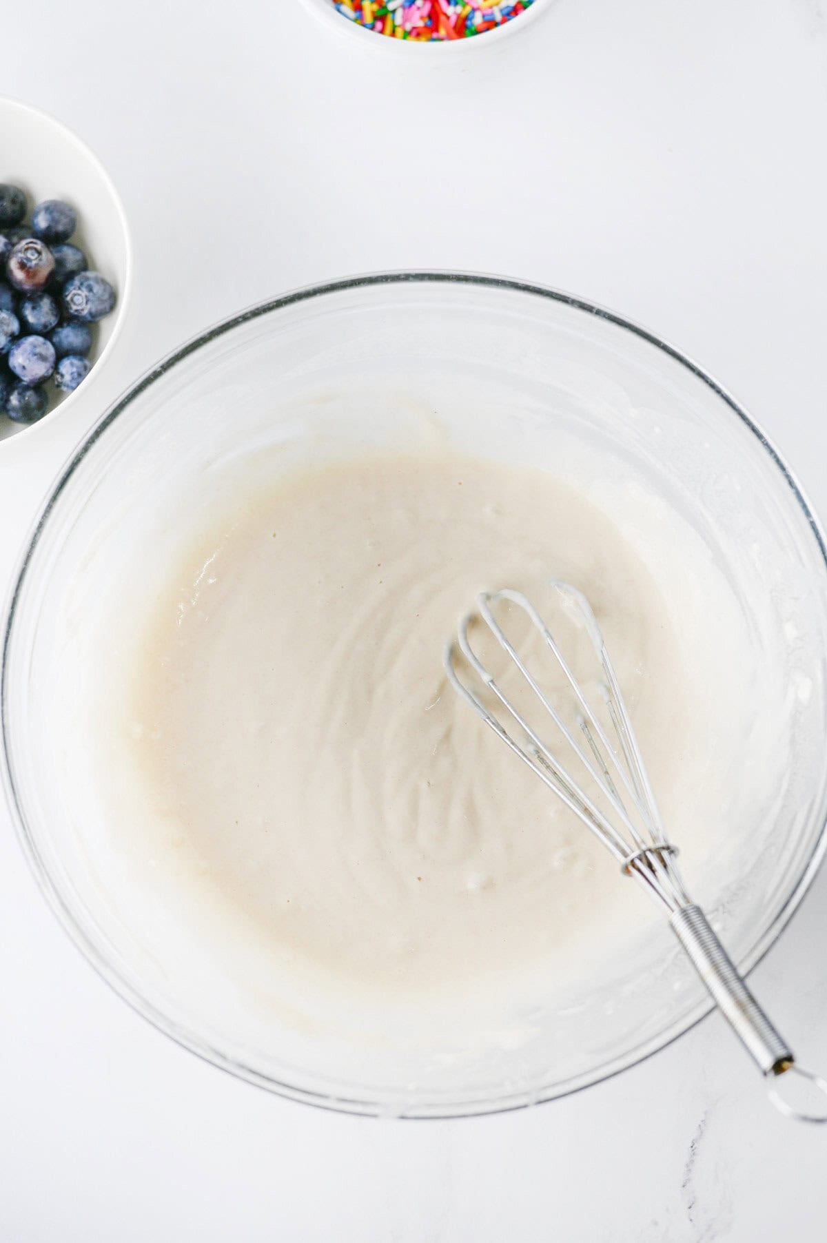 pancake batter in a mixing bowl