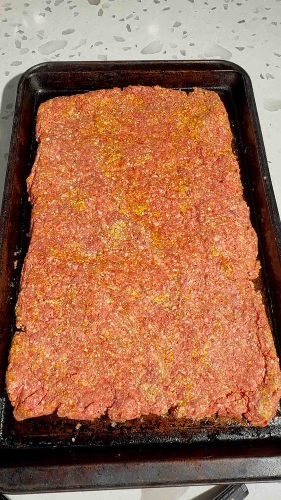 sheet pan meatloaf before baking