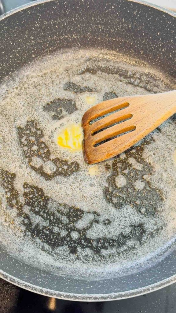 butter melting in a skillet