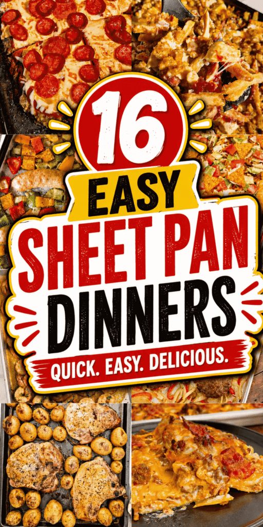 Looking for the best Sheet Pan Dinners to simplify your evenings? These Sheet Pan Dinners Recipes are packed with flavor, require minimal prep, and make cleanup incredibly easy. From Chicken Dinner Recipes and juicy pork chops to shrimp, sausage, and hearty Parmesan Crusted Chicken, this roundup is filled with Family Dinner favorites everyone will love. Whether you're planning Meal Prep For The Week, searching for Quick Dinner Ideas, Cheap Dinners For A Family, or easy One Pan Dinners Easy, these Sheet Pan Recipes deliver every time. Save these Easy Sheet Pan Meals, Sheet Pan Dinner Ideas, and Family Friendly Sheet Pan Meals for delicious oven meals all year long.