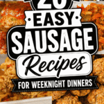 Need fresh dinner inspiration? These 20 Easy Sausage Recipes for Weeknight Dinners are packed with family favorites that are quick, hearty, and budget friendly. From Ground Sausage Recipes For Dinner and Easy One Pot Sausage And Rice to Cajun Sausage Pasta, Kielbasa And Potatoes, Italian Sausage And Peppers, Sausage Potato Soup, sheet pan meals, casseroles, and Dump And Go Crockpot Dinners, this collection has something for every craving. Whether you're searching for Healthy Dinner Recipes, Cheap Dinners For A Family, Quick Dinner Ideas, Easy Pasta Dinner Ideas, Sausage Dinner Recipes, or Simple Sausage Recipes, these easy meals make busy nights so much easier while delivering big flavor everyone will love.
