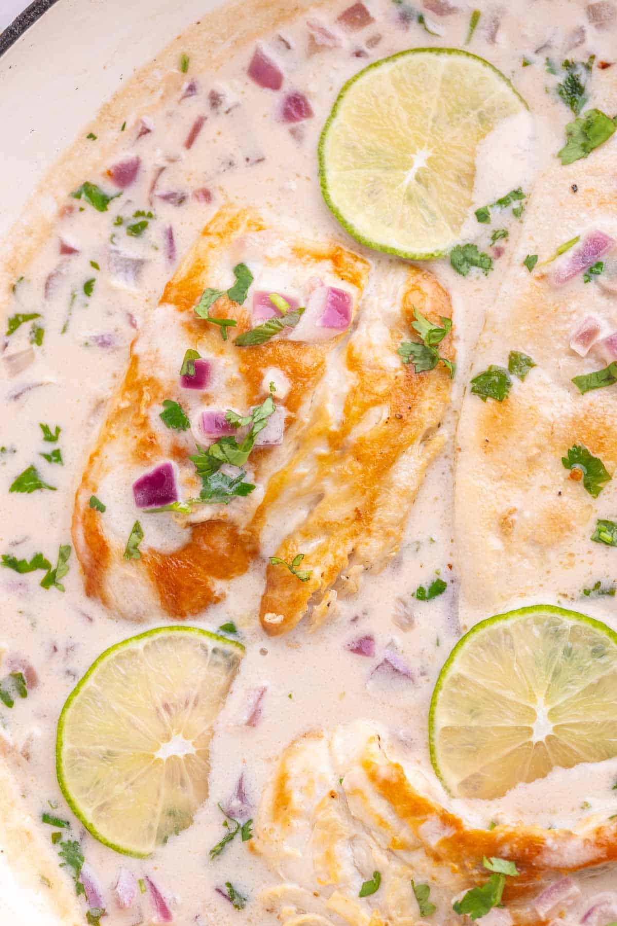 Looking for an easy Coconut Lime Chicken recipe that's packed with fresh, tropical flavor? This creamy Coconut Chicken Recipe combines juicy pan-seared chicken breasts with rich coconut milk, fresh lime juice, garlic, ginger, and cilantro for a quick 30 Minute Chicken Dinner the whole family will love. Perfect for busy weeknights, this Creamy Coconut Chicken is delicious served over rice, quinoa, or vegetables for a satisfying one-pan meal. If you love Easy Chicken Recipes, Skillet Chicken Recipes, Chicken Dinner Ideas, Coconut Milk Recipes, and flavorful Weeknight Dinner Recipes, save this tropical-inspired dish for your next family dinner or meal prep rotation!