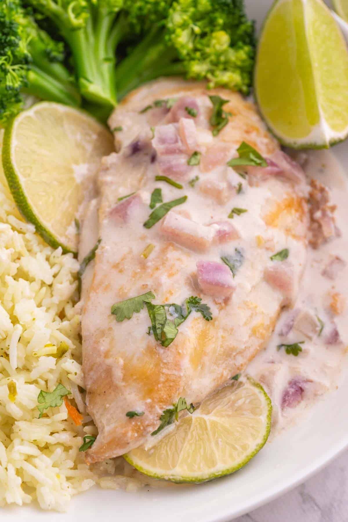Looking for an easy Coconut Lime Chicken recipe that's packed with fresh, tropical flavor? This creamy Coconut Chicken Recipe combines juicy pan-seared chicken breasts with rich coconut milk, fresh lime juice, garlic, ginger, and cilantro for a quick 30 Minute Chicken Dinner the whole family will love. Perfect for busy weeknights, this Creamy Coconut Chicken is delicious served over rice, quinoa, or vegetables for a satisfying one-pan meal. If you love Easy Chicken Recipes, Skillet Chicken Recipes, Chicken Dinner Ideas, Coconut Milk Recipes, and flavorful Weeknight Dinner Recipes, save this tropical-inspired dish for your next family dinner or meal prep rotation!
