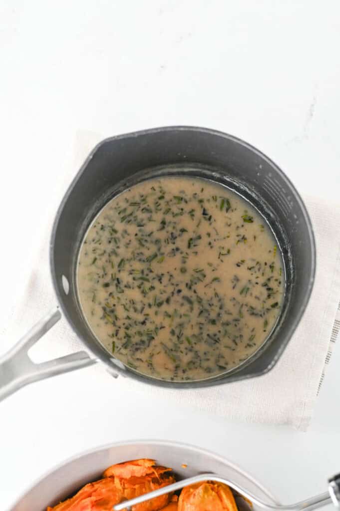 melted butter, cream and seasonings in a saucepan