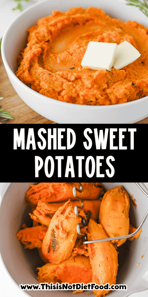 These Mashed Sweet Potatoes are the ultimate creamy, buttery side dish for holidays and family dinners. If you're looking for the best mashed sweet potatoes recipe, this easy homemade version is packed with fresh sage, rosemary, maple syrup, cinnamon, and nutmeg for incredible flavor in every bite. These creamy sweet potatoes are smooth, rich, and perfect for Thanksgiving, Christmas, Easter, or Sunday dinner. Whether you need an easy holiday side dish, sweet potato recipes, Thanksgiving side dishes, mashed potatoes alternative, or comforting fall recipes, this simple recipe is always a crowd-pleaser. Save this delicious homemade mashed sweet potatoes recipe for your next festive meal or cozy family dinner!