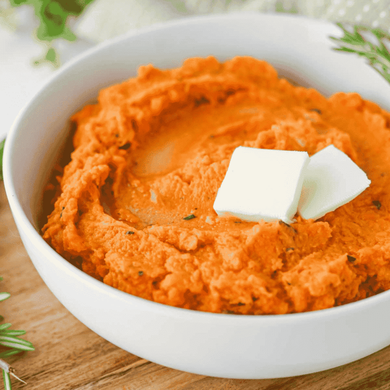 These Mashed Sweet Potatoes are the ultimate creamy, buttery side dish for holidays and family dinners. If you're looking for the best mashed sweet potatoes recipe, this easy homemade version is packed with fresh sage, rosemary, maple syrup, cinnamon, and nutmeg for incredible flavor in every bite. These creamy sweet potatoes are smooth, rich, and perfect for Thanksgiving, Christmas, Easter, or Sunday dinner. Whether you need an easy holiday side dish, sweet potato recipes, Thanksgiving side dishes, mashed potatoes alternative, or comforting fall recipes, this simple recipe is always a crowd-pleaser. Save this delicious homemade mashed sweet potatoes recipe for your next festive meal or cozy family dinner!