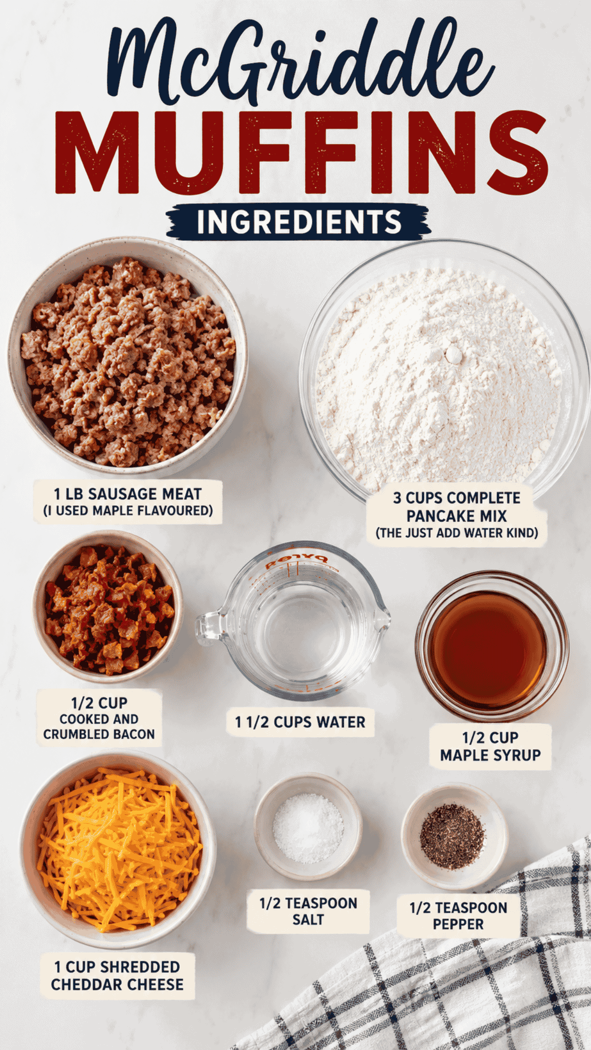 mcgriddle muffin ingredients on the kitchen counter