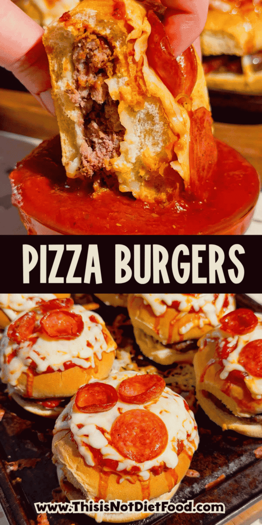 Looking for the ultimate Pizza Burgers recipe? These easy Pizza Burger sandwiches combine juicy seasoned ground beef, gooey mozzarella cheese, pizza sauce, pepperoni, and soft hamburger buns for the perfect family-friendly dinner. If you love Pizza Burger Recipes, Easy Ground Beef Recipes, Weeknight Dinner Ideas, Pizza Sloppy Joes, Cheeseburger Recipes, Pizza Sandwiches, Easy Dinner Recipes For Family, Quick Dinner Ideas, Ground Beef Dinner Recipes, Comfort Food Recipes, Baked Burgers, and fun Pizza Night Ideas, this recipe belongs on your menu. Ready in just 35 minutes with simple ingredients, these cheesy oven-baked burgers are perfect for busy weeknights, game day, parties, or whenever you're craving the flavors of pizza and burgers in one irresistible meal.