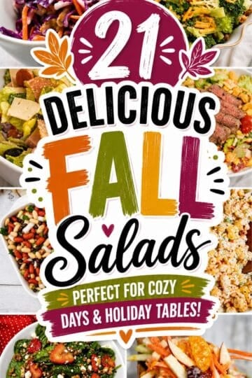 Save this collection of 21 fall salad recipes for fresh, colorful dishes that belong on every cozy-season menu. Search this roundup for Fall Harvest Salad, Fall Salad, Salads For Dinner, Healthy Fall Salads, Thanksgiving Salad Recipes, Autumn Salad Recipes, Thanksgiving Salad, Fall Quinoa Salad, Pumpkin And Feta Salad, Harvest Salad Recipes, Wild Rice Salad, Autumn Side Dishes. Whether you're planning a weeknight meal or Thanksgiving spread, there is a delicious seasonal salad here to save and try. You'll find plenty of easy combinations worth making again. Each idea brings a delicious autumn spin to the table. There are options for sides, lunches, dinners, and celebrations. It's an easy way to find seasonal inspiration in one place. Save for fall!