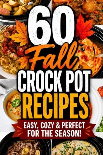 Save this collection of 60 Fall Crock Pot Recipes for cozy nights, busy weekdays, game days, and effortless family meals. These Fall Slow Cooker Recipes include Dump And Go Crockpot Dinners, Easy Crockpot Dinners, hearty Crockpot Soup Recipes, Fall Soups Crockpot favorites, Hearty Beef Stew, Mississippi Pot Roast, Homemade Chicken And Dumplings, Crockpot Pork Roast, Slow Cooker Sloppy Joes, and comforting chili. You’ll also find Easy Fall Crockpot Meals, Ground Beef Crockpot Recipes, Crockpot Appetizers, and Fall Crockpot Recipes For Family dinners. Whether you need Lazy Dinners, Dump Meals, Make Ahead Meals, a Cheap Fall Dinner, or simple Fall Dinner Recipes Easy enough for a hectic weeknight, these Crockpot Fall Meals make autumn cooking warm, satisfying, and wonderfully low effort.