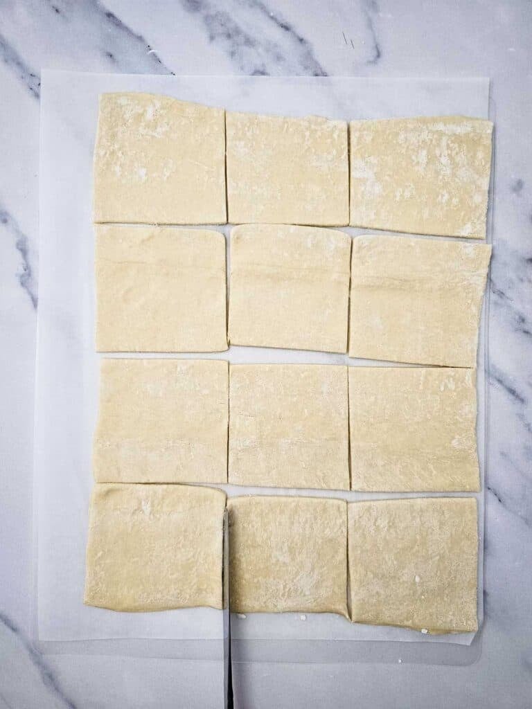 puff pastry cut into squares