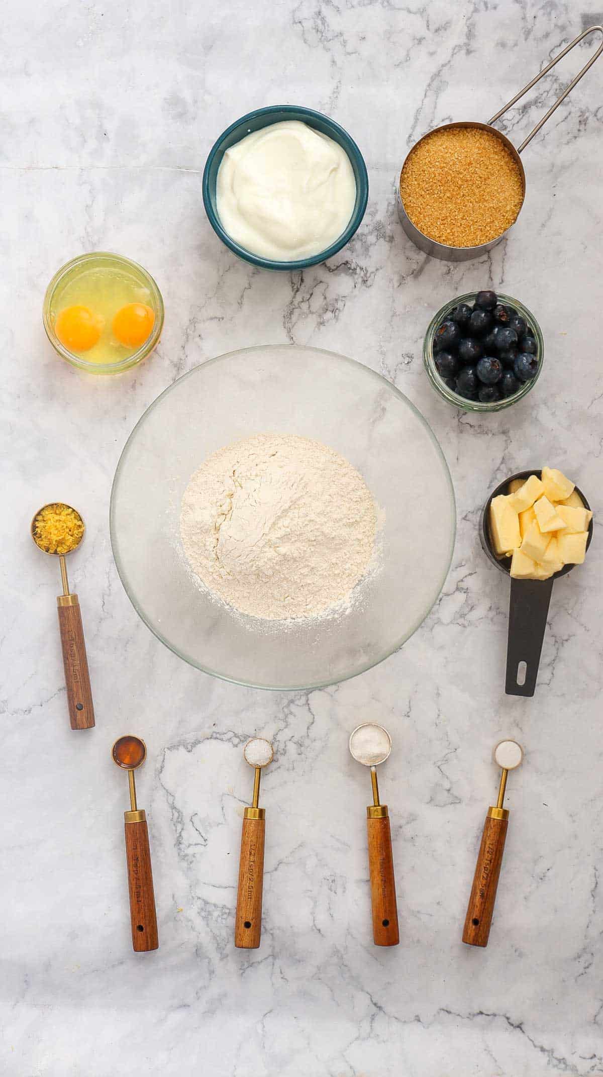 flour in a mixing bowl