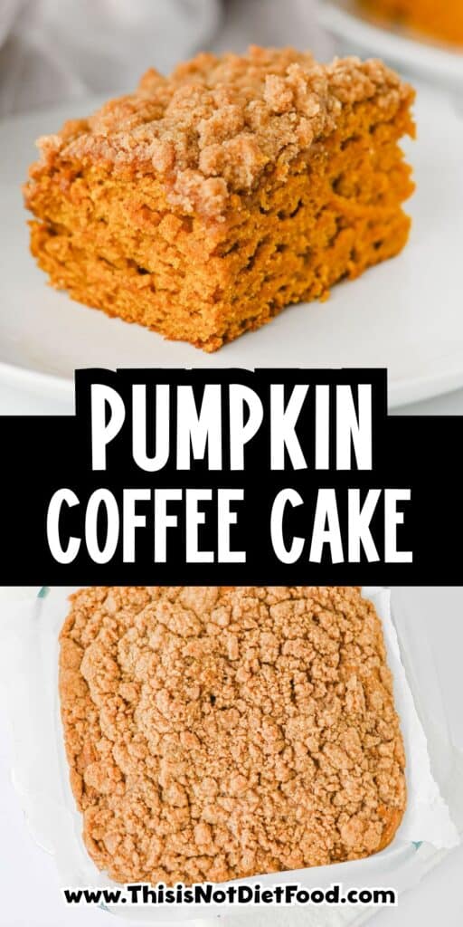 This Pumpkin Coffee Cake is the ultimate cozy fall baking recipe, made with pumpkin puree, warm cinnamon, nutmeg, ginger, brown sugar, and a touch of maple syrup. This easy Pumpkin Coffee Cake Recipe is soft, moist, and topped with a buttery cinnamon brown sugar crumb topping for the perfect sweet crunch. Add the simple powdered sugar icing for an extra decadent finish! If you're looking for Easy Pumpkin Desserts, Pumpkin Breakfast Recipes, Fall Baking Ideas, Pumpkin Spice Recipes, or delicious Fall Brunch Recipes, this homemade coffee cake is a must-try. It's perfect for Thanksgiving breakfast, holiday brunch, weekend baking, or enjoying with a hot cup of coffee. Save this Easy Pumpkin Coffee Cake for pumpkin season when you need a simple Pumpkin Dessert that's packed with cozy fall flavor!
