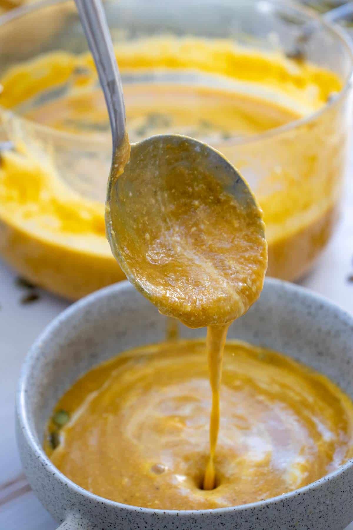 This Creamy Pumpkin Soup is the ultimate cozy fall comfort food! Made with smooth pumpkin puree, onion, garlic, warm ginger, cumin, nutmeg, flavorful broth, and rich heavy cream, this Easy Pumpkin Soup Recipe is ready in just 40 minutes. If you’re searching for Pumpkin Soup Recipes, Fall Soup Recipes, Creamy Soup Recipes, or easy Pumpkin Recipes for dinner, this simple homemade soup is a must-try. Serve this Creamy Pumpkin Soup with crusty bread, croutons, toasted pumpkin seeds, or a swirl of cream for a comforting meal. It’s perfect for chilly fall nights, Thanksgiving dinner, holiday lunches, or an easy weeknight meal. Save this Pumpkin Soup Recipe for your fall meal planning, and enjoy a warm bowl of creamy, savory pumpkin goodness all season long!