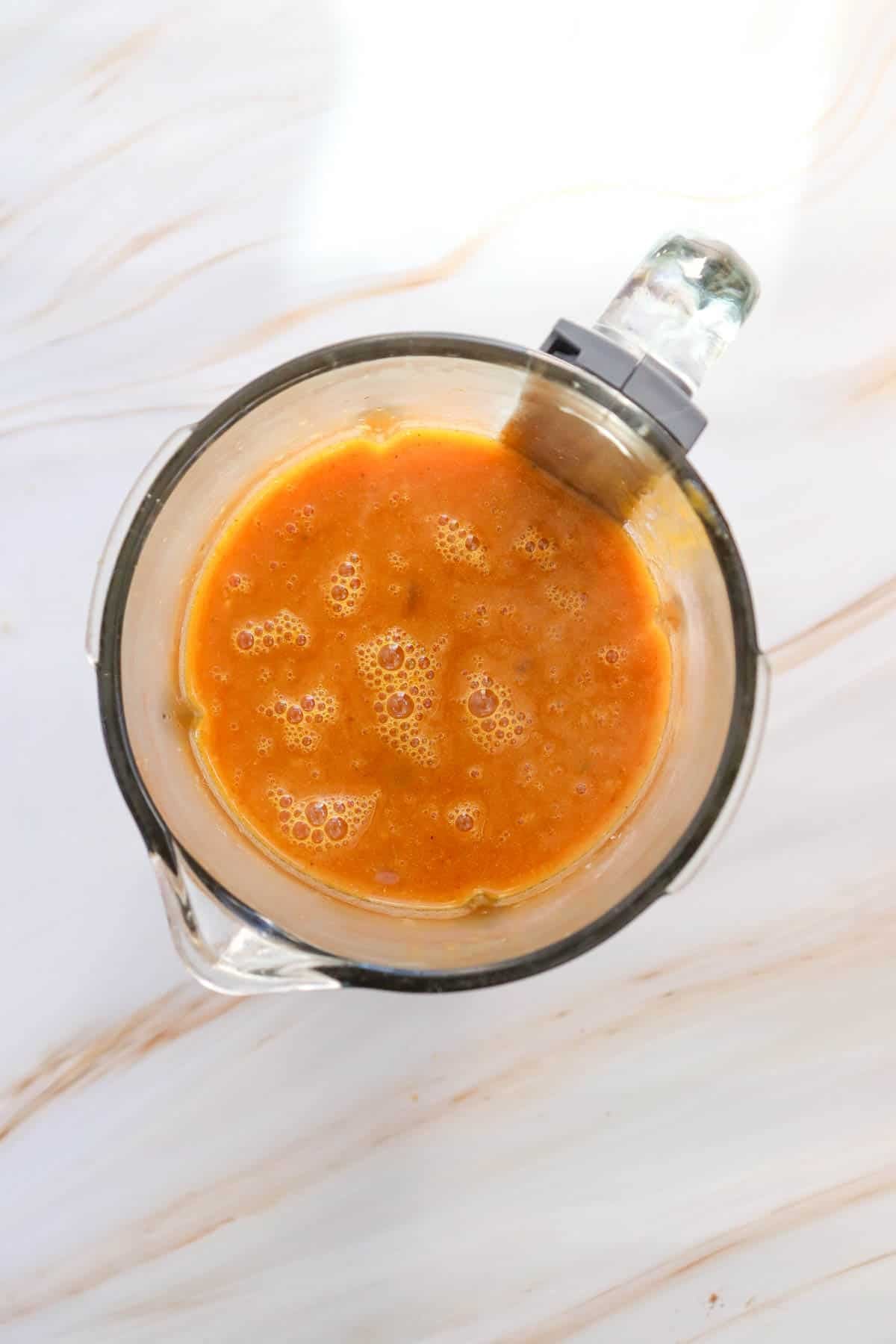 pumpkin soup in a blender