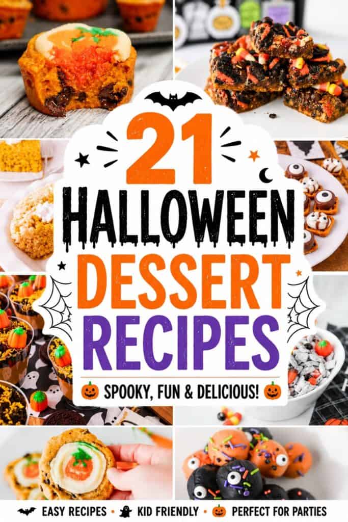 Looking for Halloween Baking Ideas Easy enough for a busy October? This roundup of 21 Halloween dessert recipes is packed with spooky, cute, and colorful treats for every celebration. Find Halloween Dessert Ideas For Parties, Easy Halloween Treats To Make, Halloween Baked Goods, cookies, brownies, Oreo treats, dirt cups, Rice Krispie pumpkins, and more. These Halloween Baking And Desserts ideas are perfect for Halloween Party Snacks For Kids, Halloween Desserts For Adults, school parties, movie nights, and festive dessert tables. From Cute Halloween Desserts and Spooky Desserts Halloween to Easy Halloween Desserts For Parties, there is something here for every sweet tooth. Save these Halloween Dessert Ideas Easy for all your October baking, party planning, and trick-or-treat fun!