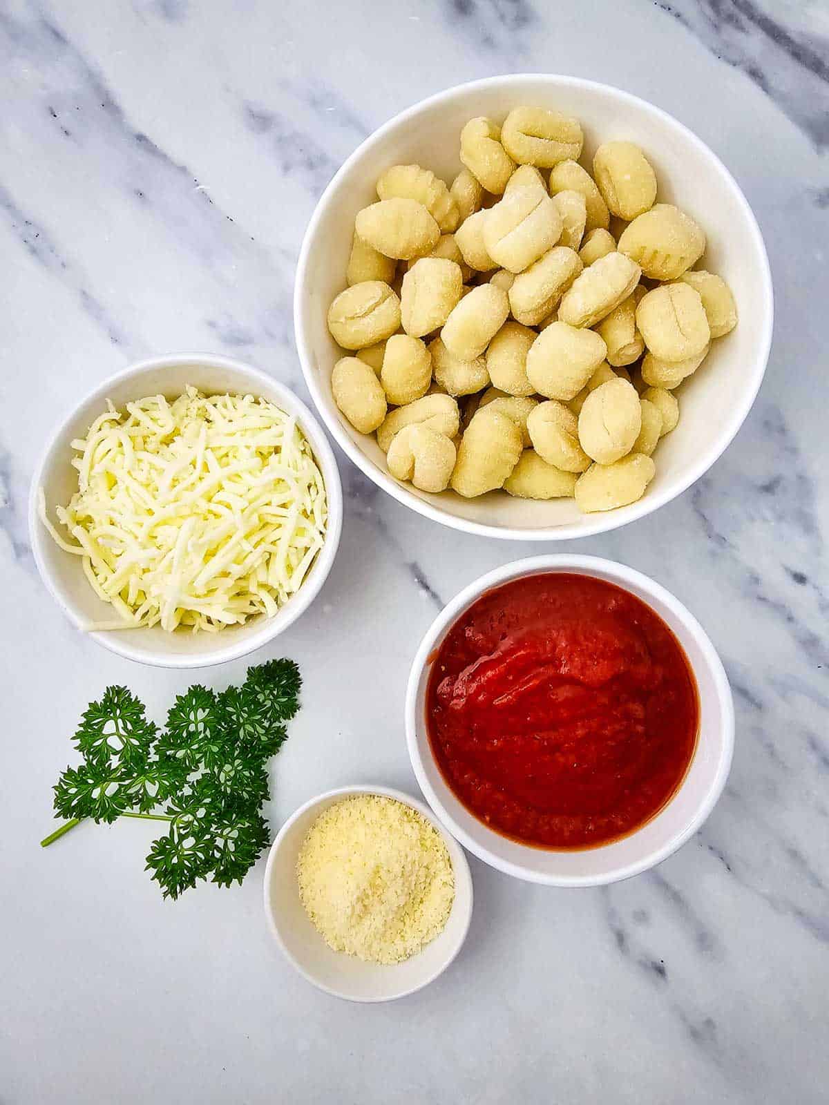 baked gnocchi ingredients on the kitchen counter