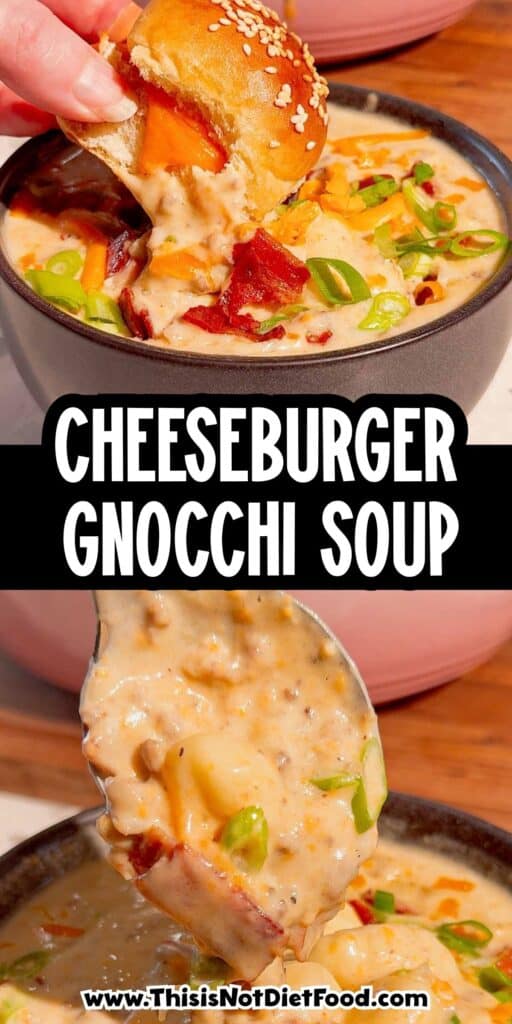 Cheeseburger Gnocchi Soup is the ultimate cozy dinner for anyone who loves rich, creamy and cheesy comfort food. This easy ground beef soup combines all the flavours of a bacon cheeseburger with pillowy potato gnocchi, crispy bacon, onions, garlic, yellow mustard, Worcestershire sauce and plenty of shredded cheddar cheese. Ready in just 35 minutes, it is perfect for busy weeknights, chilly fall evenings or satisfying family dinners. If you are searching for easy soup recipes, creamy gnocchi soup, hamburger soup, bacon cheeseburger soup, ground beef dinner ideas or hearty cold-weather meals, save this recipe. Add extra bacon, cheddar cheese and green onions on top for a loaded cheeseburger-inspired soup everyone will want by the bowlful! This one-pot soup is filling, flavourful and easy to make.