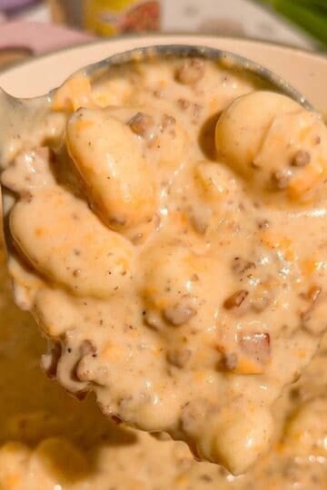 thicken and creamy cheeseburger gnocchi soup