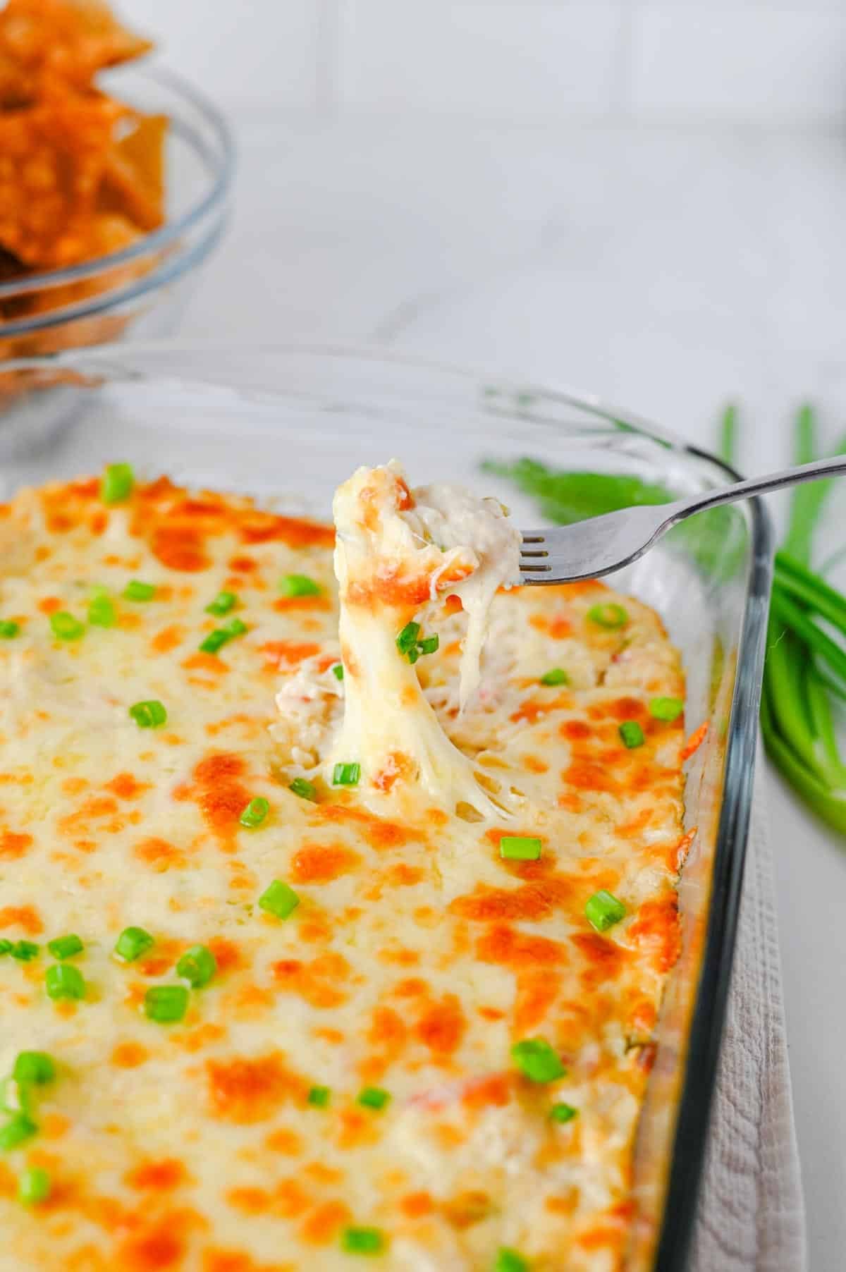 forkful of crab rangoon dip
