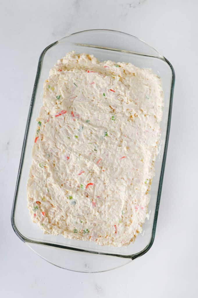 creamy crab dip in a baking dish