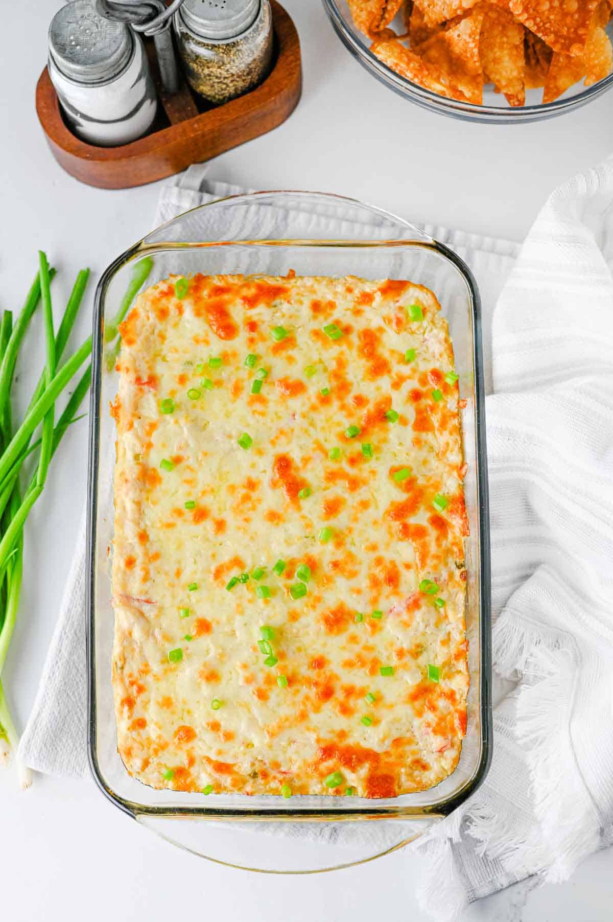 cheesy crab dip after baking