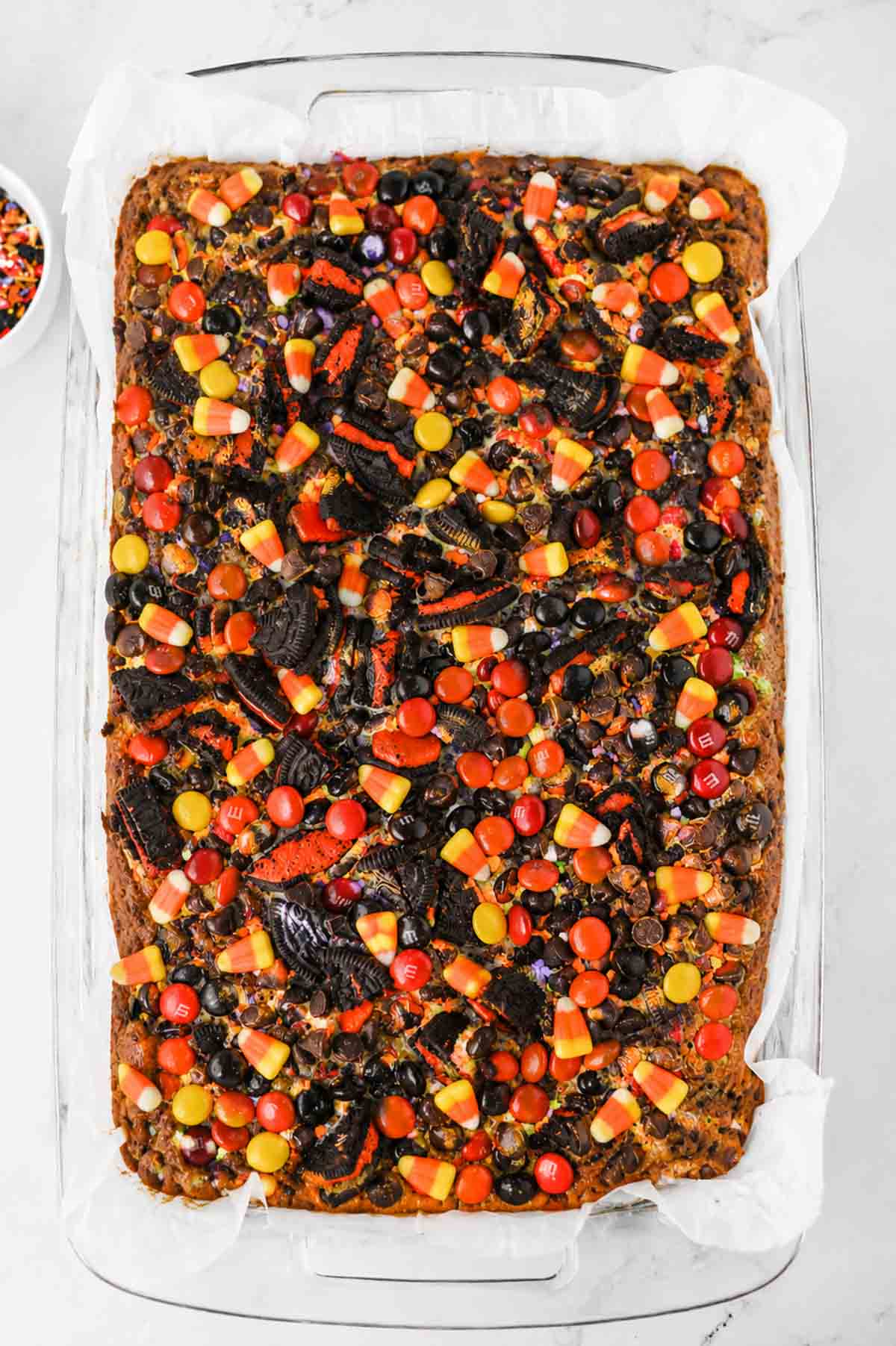 halloween 7 layer bars after baking