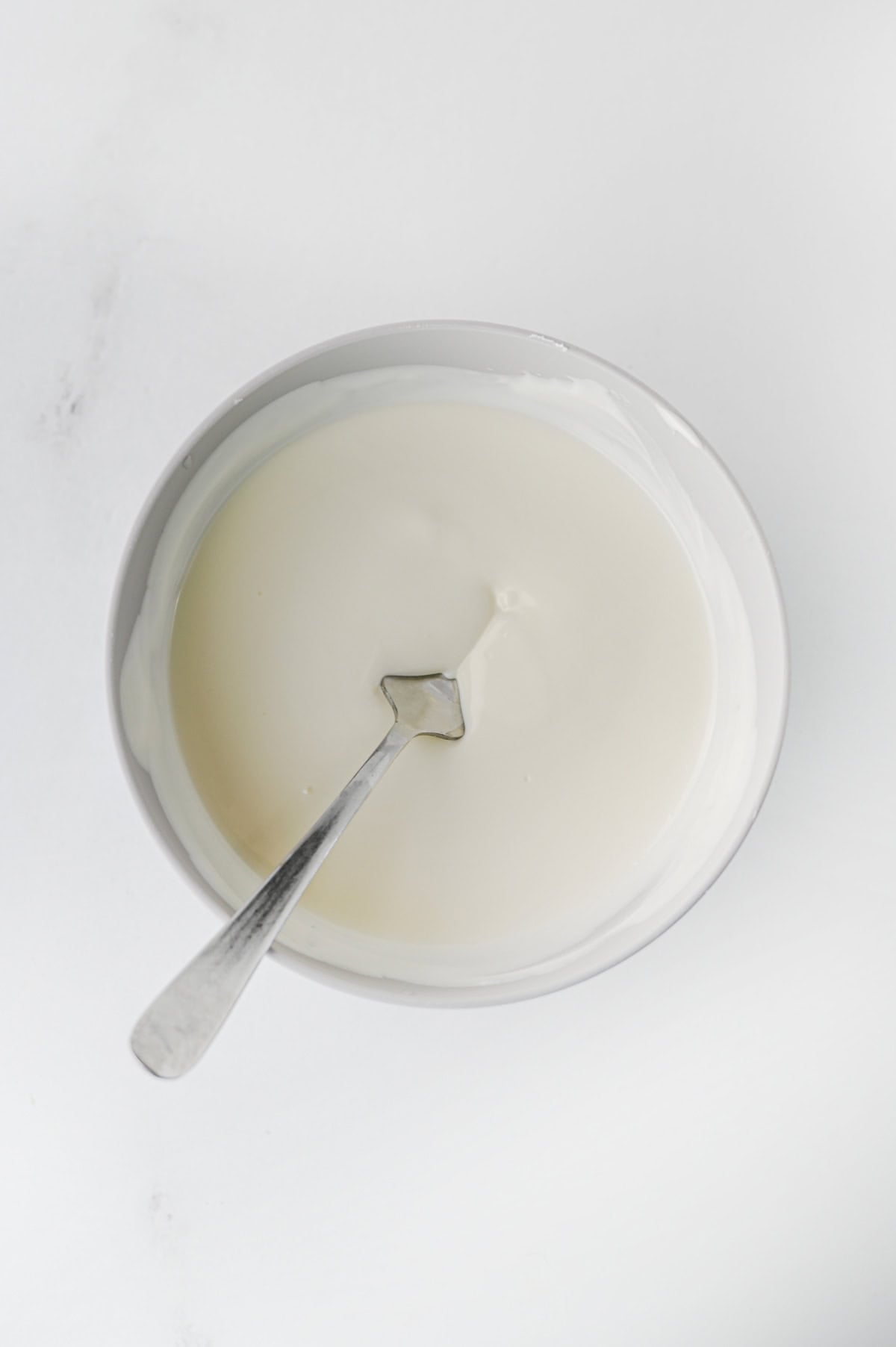 melted vanilla almond bark in a bowl