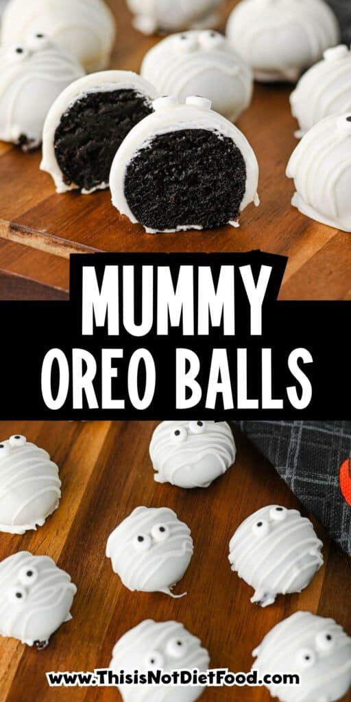 These Mummy Oreo Balls are the ultimate spooky treat for Halloween parties, dessert tables, and school celebrations! Made with crushed Oreo cookies, cream cheese, vanilla almond bark, and candy eyes, this easy Mummy Oreo Balls Recipe is a fun No Bake Halloween Treat that everyone will love. If you're searching for Halloween Oreo Desserts, Mummy Oreo Truffles, Halloween Oreo Balls, Easy Halloween Treats For Kids, or Halloween Dessert Ideas Easy enough for busy days, these cute bites are perfect. The white chocolate mummy wrapping and silly candy eyes make them an adorable Halloween Party Food idea. Add these Oreo Mummy Balls to your list of Halloween Desserts No Bake, Spooky Treats, Halloween Goodies, and Easy Halloween Desserts For Parties for a sweet treat everyone will grab!