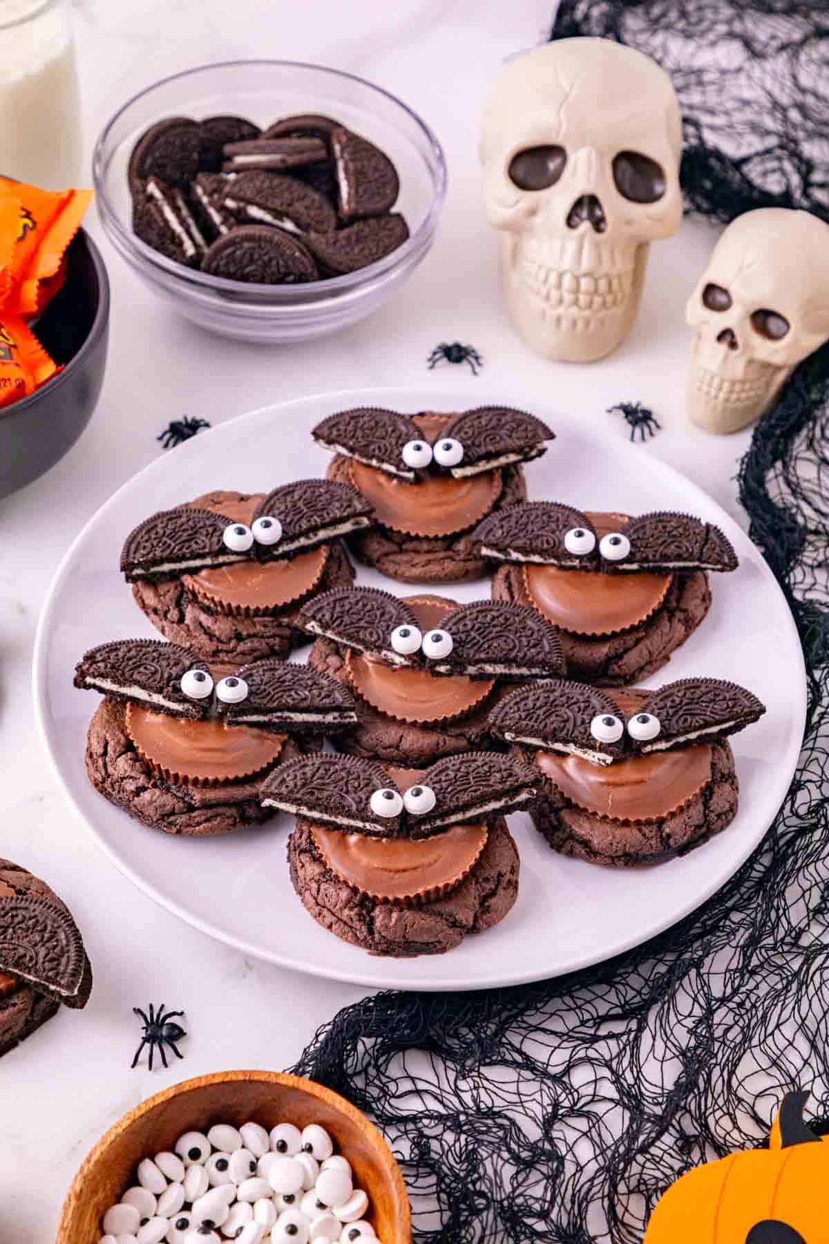 plate full of reeses oreo bat cookies