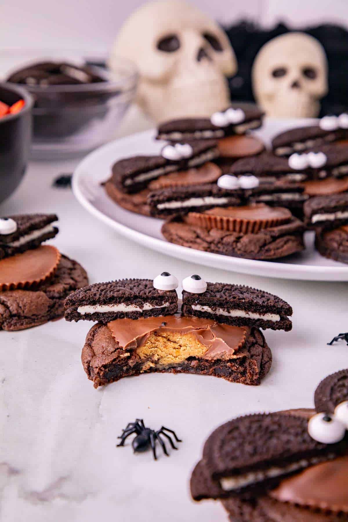 bite taken out of oreo bat cookies