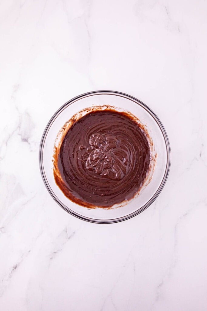 brownie batter in a mixing bowl
