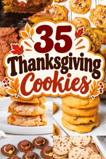These 35 Thanksgiving Cookies are packed with festive fall flavor and plenty of inspiration for your holiday baking list. From Homemade Butter Pecan Cookies and Pecan Pie Cookies to Pumpkin Chocolate Chip Cookies, cranberry favorites, Turkey Cookies and Thanksgiving Cookies Decorated, there is something for every dessert table. Save these Fall Cookie Recipes when you need Thanksgiving Cookie Recipes, Thanksgiving Dessert Ideas, Thanksgiving Sweet Treats or easy Holiday Baking Recipes for family gatherings, Friendsgiving and cookie exchanges. This collection includes Seasonal Cookie Recipes, Fall Flavor Cookies, Autumn Cookies and Fun Thanksgiving Cookies that are perfect for a Cookie Tray, Thanksgiving Cookie Board, bake sale or Holiday Celebration. Pick a few favorites and make your Thanksgiving dessert spread extra sweet.