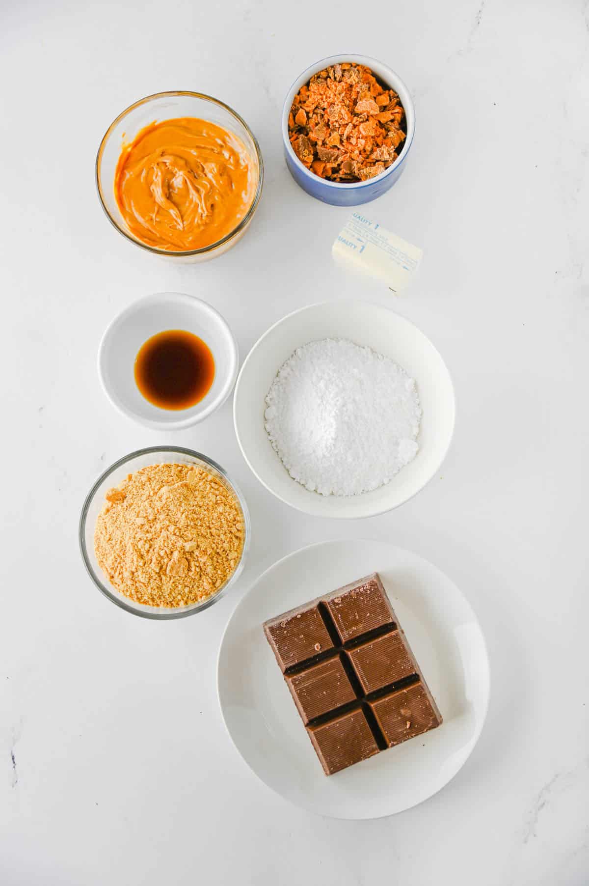 butterfinger balls ingredients on the kitchen counter
