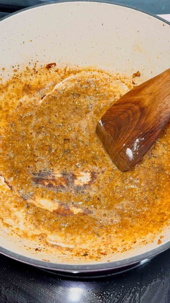 stirring flour and butter together in a dutch oven