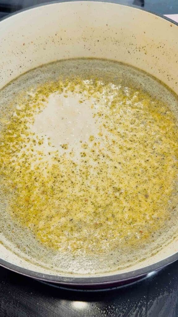 soup simmering in a pot