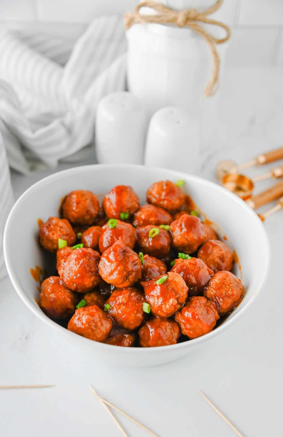 bowl of cranberry meatballs