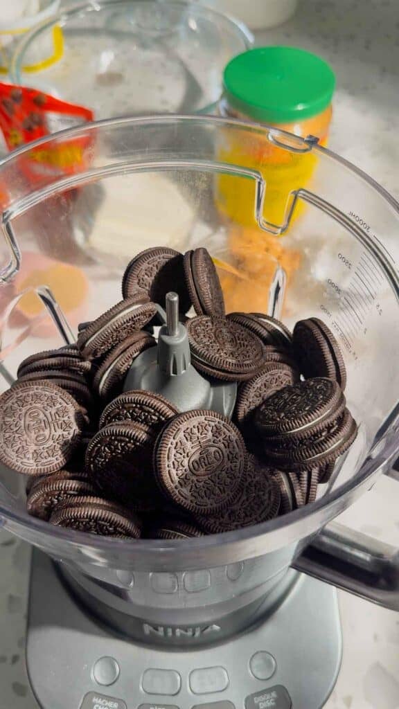 oreo cookies in a food processor