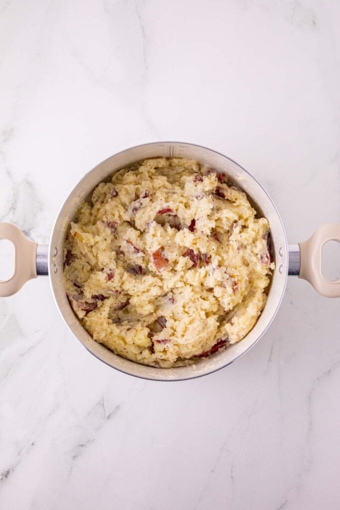 seasoned mashed potatoes in a pot