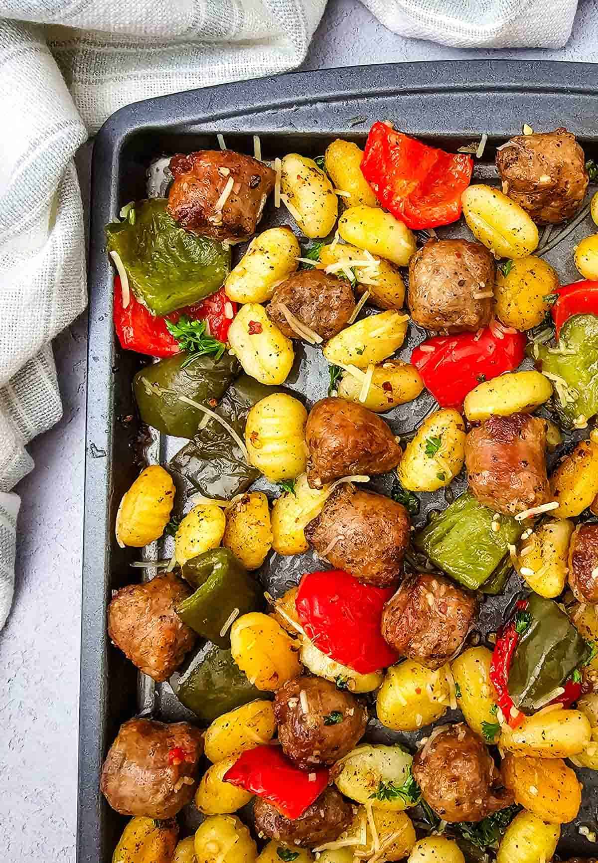 baked gnocchi with sausage and peppers