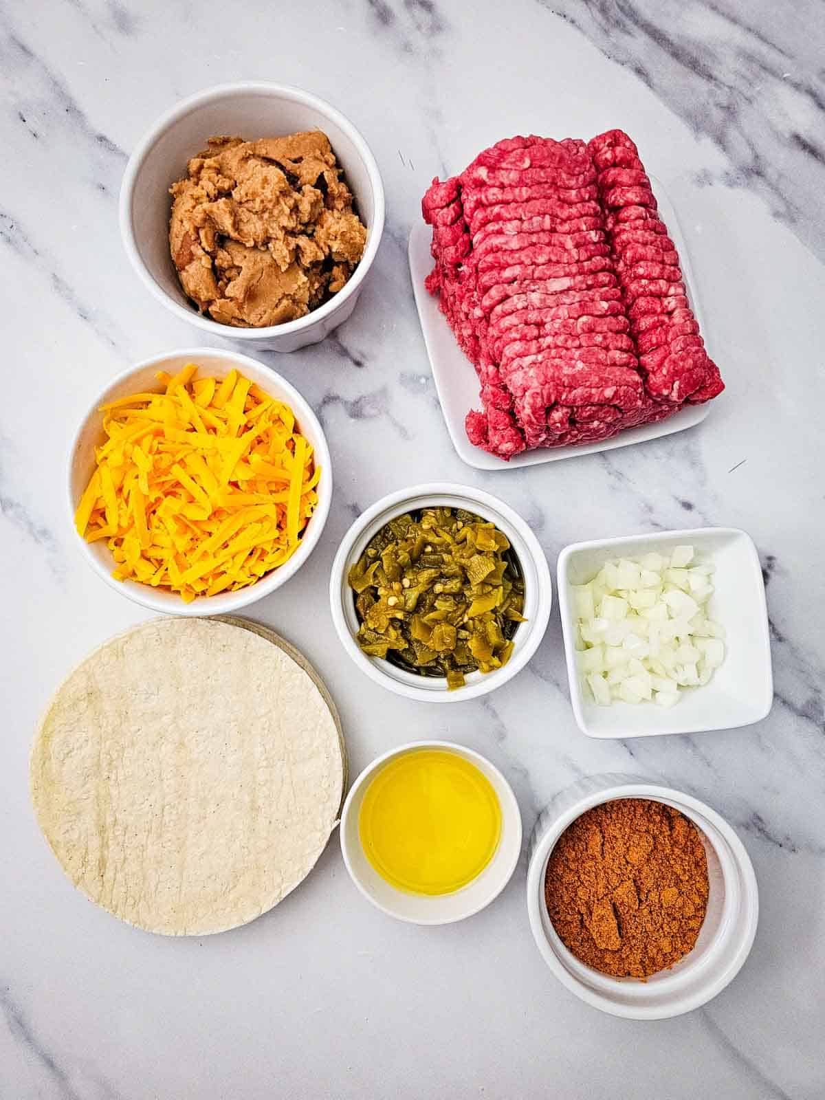 sheet pan tacos ingredients on the kitchen counter
