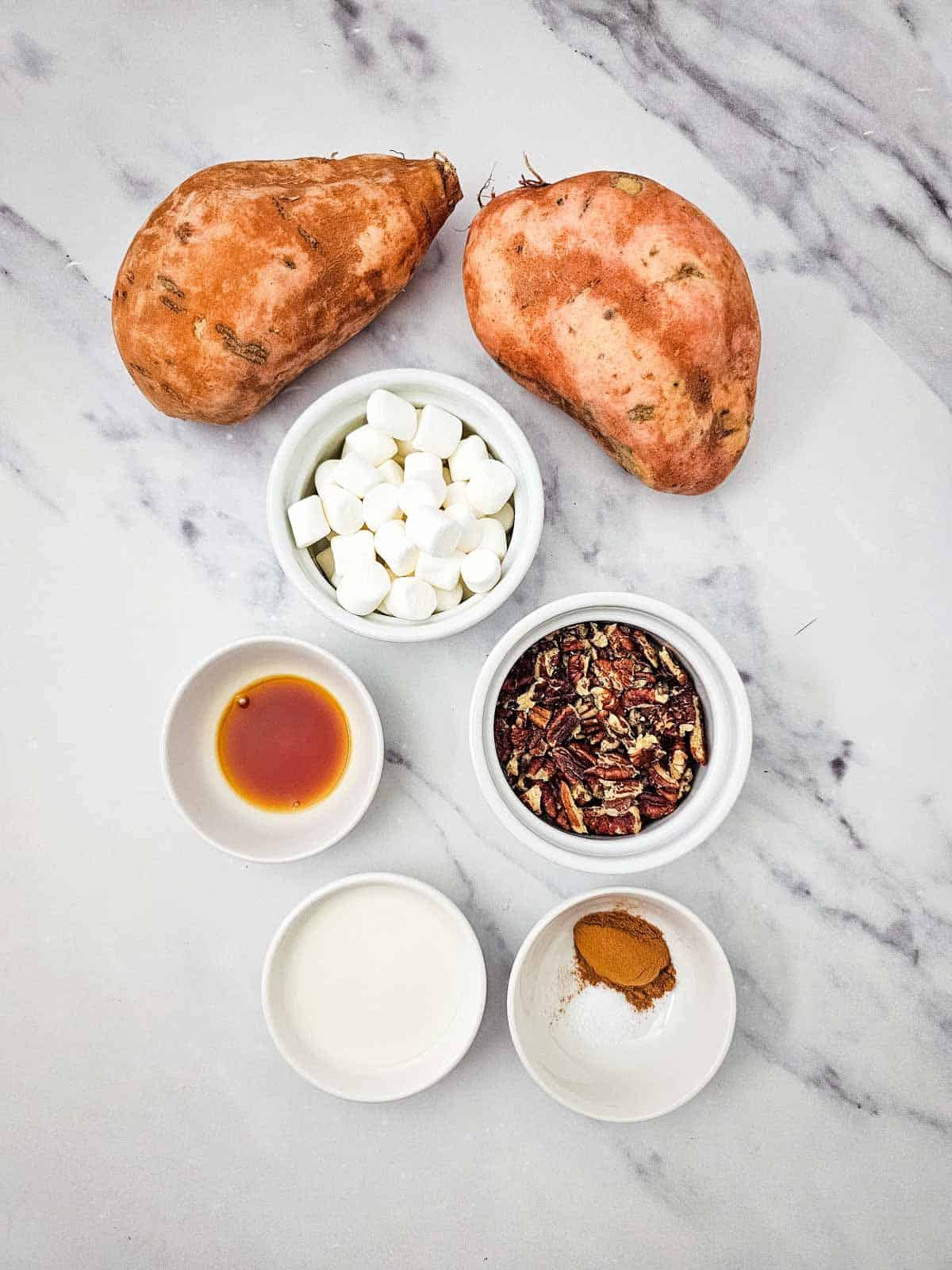twice baked potatoes ingredients on the kitchen counter