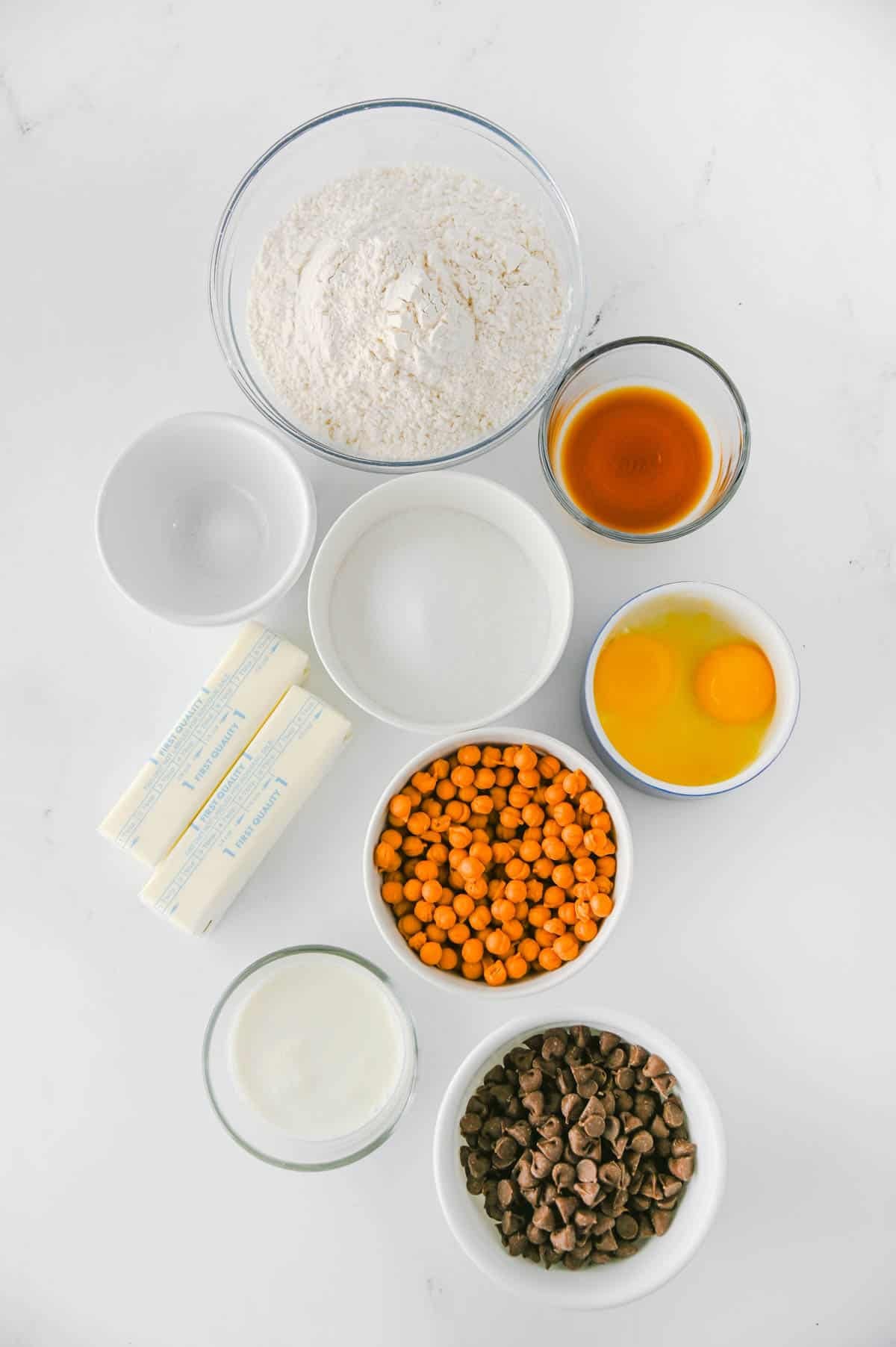 twix cookie ingredients on the kitchen counter
