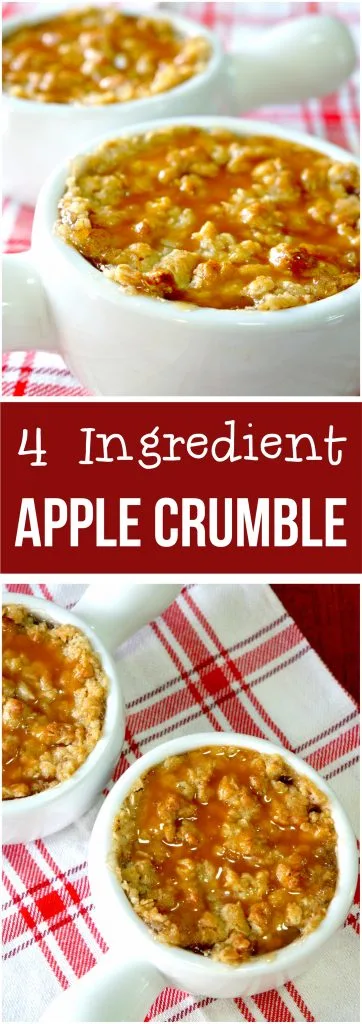 Caramel Apple Crumble. Easy four ingredient dessert recipe perfect for fall.