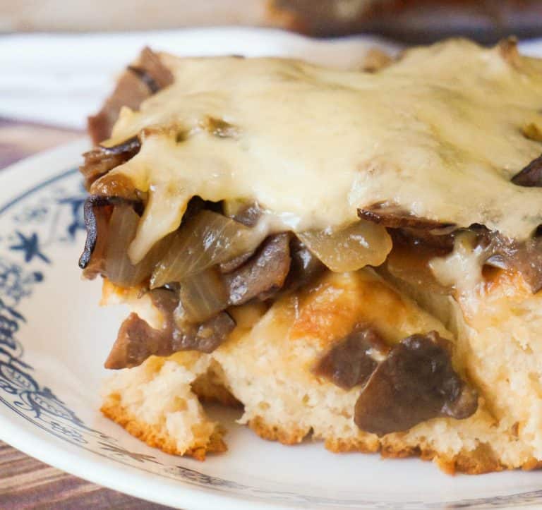 Mushroom Swiss Roast Beef Biscuit Bake